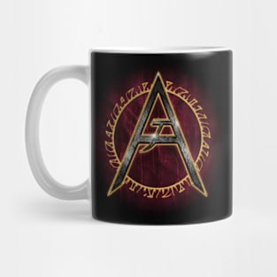 Letter A in dark fantasy illustration Mug